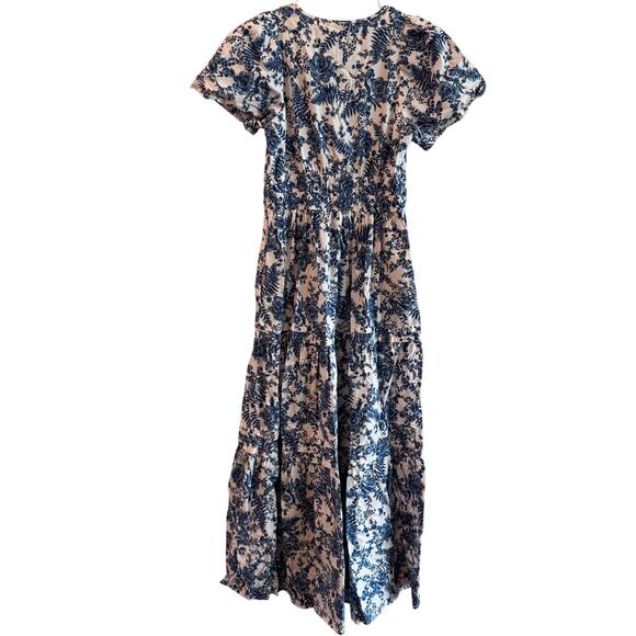 Anthropologie Maeve The Somerset Maxi Dress Blue White Fern Toile - Picture 8 of 12